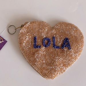 Beaded heart coin purse nwt